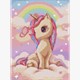 Ideyka AMO7631 Diamond Painting Neugieriges Einhorn 30 x 40 mit Rahmen