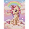 Ideyka AMO7631 Diamond Painting Neugieriges Einhorn 30 x 40 mit Rahmen