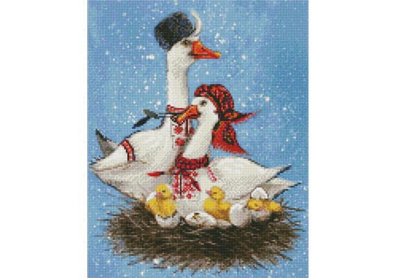 Ideyka AMO7633 Diamond Painting Grosse Familie 40 x 50 mit Rahmen