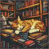 ideyka AMO7648 Diamond Painting - Buchliebhaber mit Rahmen 40 x 40 cm