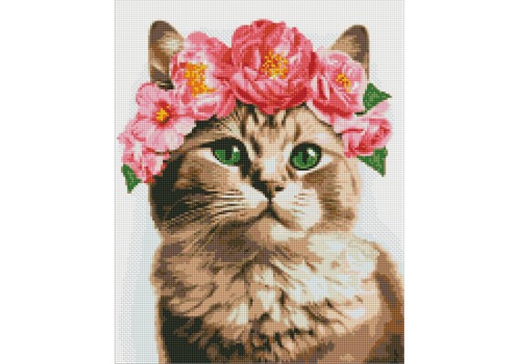 Ideyka AMO7664 Diamond Painting Anmutige Katze 40 x 50 mit Rahmen