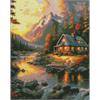 ideyka AMO7728 Diamond Painting - Goldener Sonnenuntergang mit Rahmen 40 x 50 cm