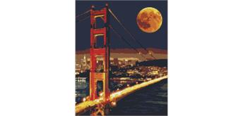 ideyka AMO7739 Diamond Painting - Golden Gate Bridge mit Rahmen 40 x 50 cm
