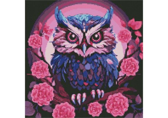 ideyka AMO7849 Diamond Painting - Lila Eule mit Rahmen 40 x 40 cm