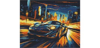 ideyka AMO7855 Diamond Painting - Stadt in der Nacht mit Rahmen 40 x 50 cm