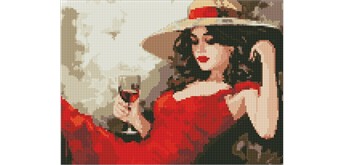 Ideyka AMO7891 Diamond Painting Mädchen mit Hut 30 x 40 cm