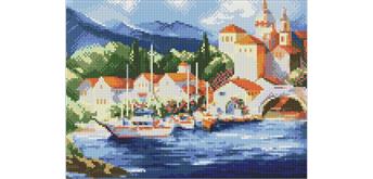 ideyka AMO7913 Diamond Painting - Am Fusse der Berge mit Rahmen 30 x 40 cm