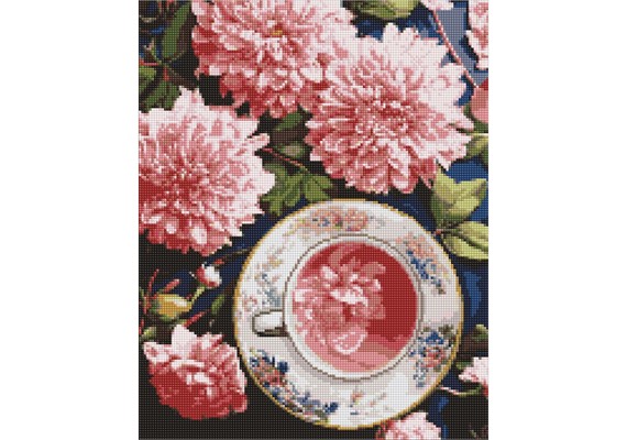 Ideyka AMO7948 Diamond Painting Rosa Dahlien 40 x 50 cm