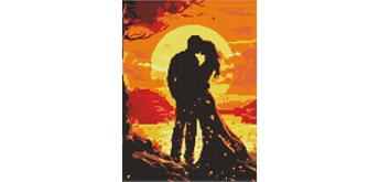 ideyka AMO7987 Diamond Painting - Romantik der Sinne mit Rahmen 30 x 40 cm