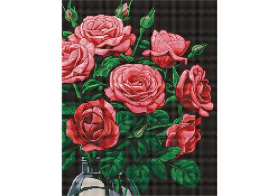 ideyka AMO7999 Diamond Painting - Luxuriöse Rosen mit Rahmen 40 x 50 cm