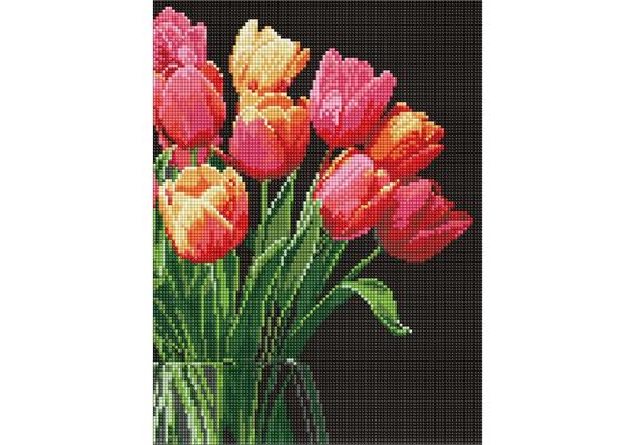 ideyka AMO8030 Diamond Painting - Tulpenduft mit Rahmen 30 x 40 cm