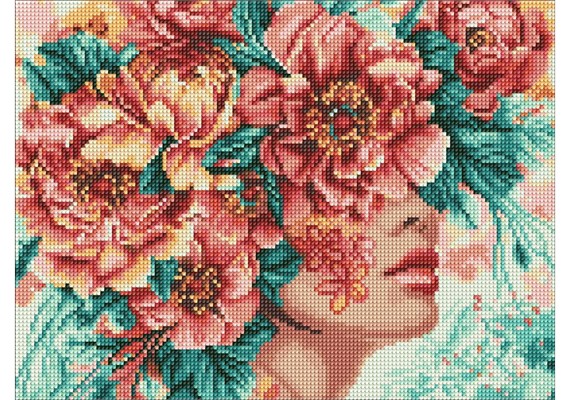 Ideyka AMO8032 Diamond Painting Die Romantik der Blumen 30 x 40 cm