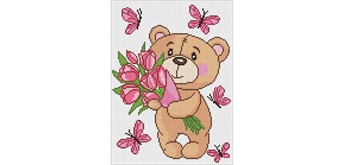 Ideyka AMO8035 Diamond Painting Ein liebenswerter Teddy 30 x 40 cm