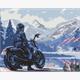ideyka AMO8037 Diamond Painting - Motorradfahrer mit Rahmen 40 x 50 cm