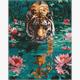 ideyka AMO8045 Diamond Painting - Tiger auf der Jagd mit Rahmen 40 x 50 cm