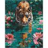 ideyka AMO8045 Diamond Painting - Tiger auf der Jagd mit Rahmen 40 x 50 cm