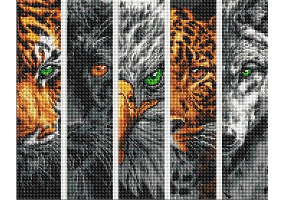 ideyka AMO8046 Diamond Painting - Raubtiere mit Rahmen 40 x 50 cm