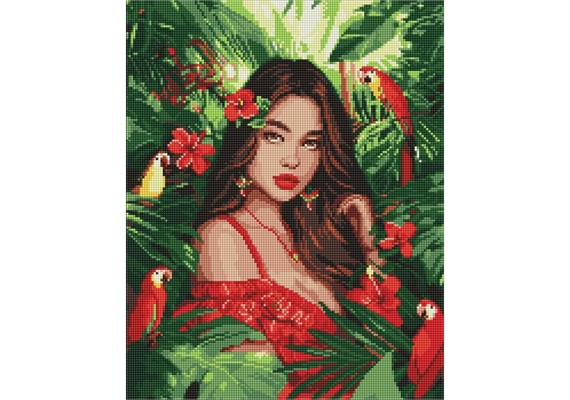 Ideyka AMO8061 Diamond Painting Tropische Prinzessin 40 x 50 cm