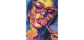 Ideyka AMO8071 Diamond Painting Mädchen mit Bonbon 40 x 50 cm