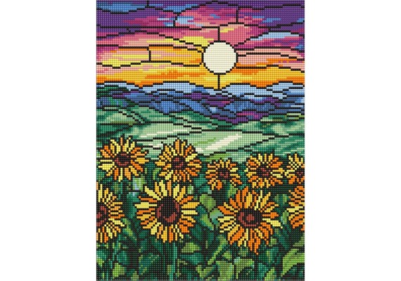 Ideyka AMO8072 Diamond Painting mit Rahmen - Ein Feld voller Sonnenblumen 30 x 40 cm