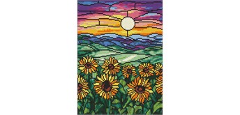 Ideyka AMO8072 Diamond Painting mit Rahmen - Ein Feld voller Sonnenblumen 30 x 40 cm