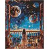 ideyka AMO8077 Diamond Painting - Verträumte Nacht mit Rahmen 40 x 50 cm