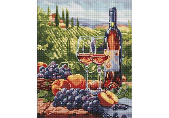 ideyka AMO8092 Diamond Painting - Fruchtiger Wein mit Rahmen 40 x 50 cm