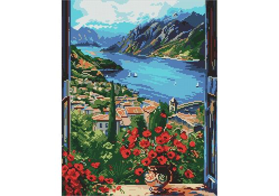 ideyka AMO8095 Diamond Painting - Anlegestelle mit Rahmen 40 x 50 cm
