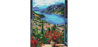 ideyka AMO8095 Diamond Painting - Anlegestelle mit Rahmen 40 x 50 cm