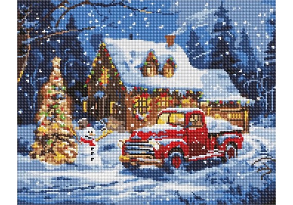 Ideyka AMO8101 Diamond Painting mit Rahmen Neujahrswunder 40 x 50 cm