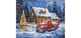 Ideyka AMO8101 Diamond Painting mit Rahmen Neujahrswunder 40 x 50 cm