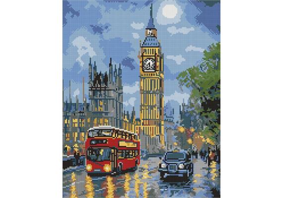 ideyka AMO8121 Diamond Painting - London in der Nacht mit Rahmen 40 x 50 cm