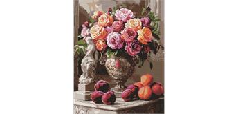 ideyka AMO8122 Diamond Painting - Rosenstrauss mit Rahmen 40 x 50 cm