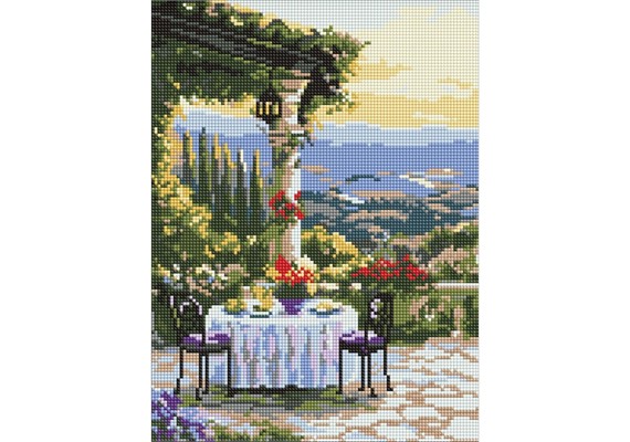 Ideyka AMO8132 Diamond Painting Ein malerisches Abendessen 30 x 40 cm