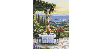 Ideyka AMO8132 Diamond Painting Ein malerisches Abendessen 30 x 40 cm
