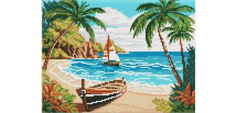 ideyka AMO8137 Diamond Painting - Küste des Ozeans mit Rahmen 30 x 40 cm