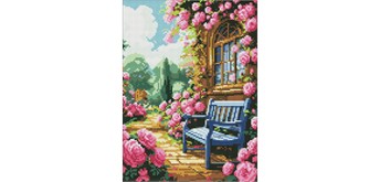 Ideyka AMO8140 Diamond Painting Blumengarten 30 x 40 mit Rahmen