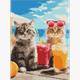 ideyka AMO8145 Diamond Painting - Katzen im Urlaub mit Rahmen 30 x 40 cm
