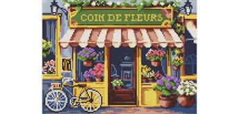 ideyka AMO8149 Diamond Painting - Blumen-Ecke mit Rahmen 30 x 40 cm