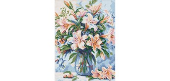 Ideyka AMO8150 Diamond Painting Blumengedicht 30 x 40 mit Rahmen