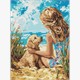 Ideyka AMO8158 Diamond Painting Glücklicher Hund 30 x 40 mit Rahmen
