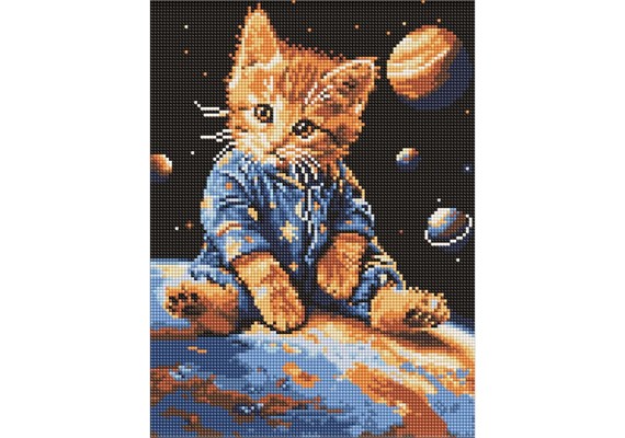 Ideyka AMO8167 Diamond Painting Sternenkätzchen 30 x 40 mit Rahmen