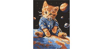 Ideyka AMO8167 Diamond Painting Sternenkätzchen 30 x 40 mit Rahmen