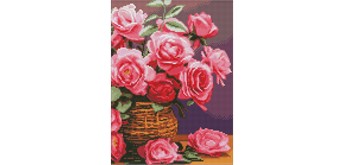 Ideyka AMO8174 Diamond Painting Bunte Rosen 30 x 40 mit Rahmen