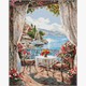 Ideyka AMO8179 Diamond Painting mit Rahmen - Sommerterrasse 40 x 50 cm