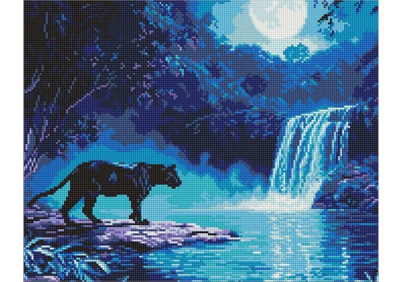 Ideyka AMO8184 Diamond Painting Nächtlicher Räuber 40 x 50 mit Rahmen