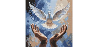 Ideyka AMO8200 Diamond Painting mit Rahmen - Hände der Güte 40 x 40 cm