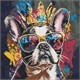 Ideyka AMO8205 Diamond Painting Leuchtender Bulldogge 40 x 40 mit Rahmen