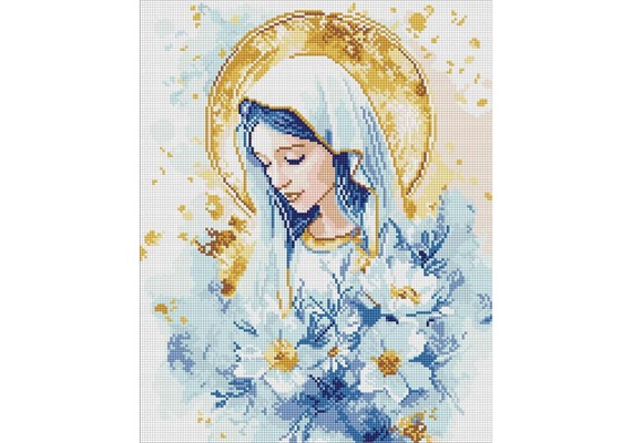 Ideyka AMO8209 Diamond Painting Himmlische Maria 40 x 50 mit Rahmen