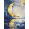 Ideyka AMO8211 Diamond Painting Goldener Mond 30 x 40 mit Rahmen